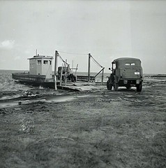Original SOL LIBSOHN GELATIN SILVER PHOTO Cars at Hatteras Is. Ferry WPA Artist