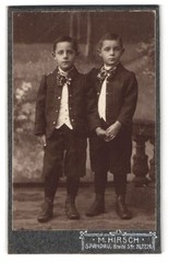 Photograph M. Hirsch, Spandau, Wide Street 26/27, two boys in fine dress