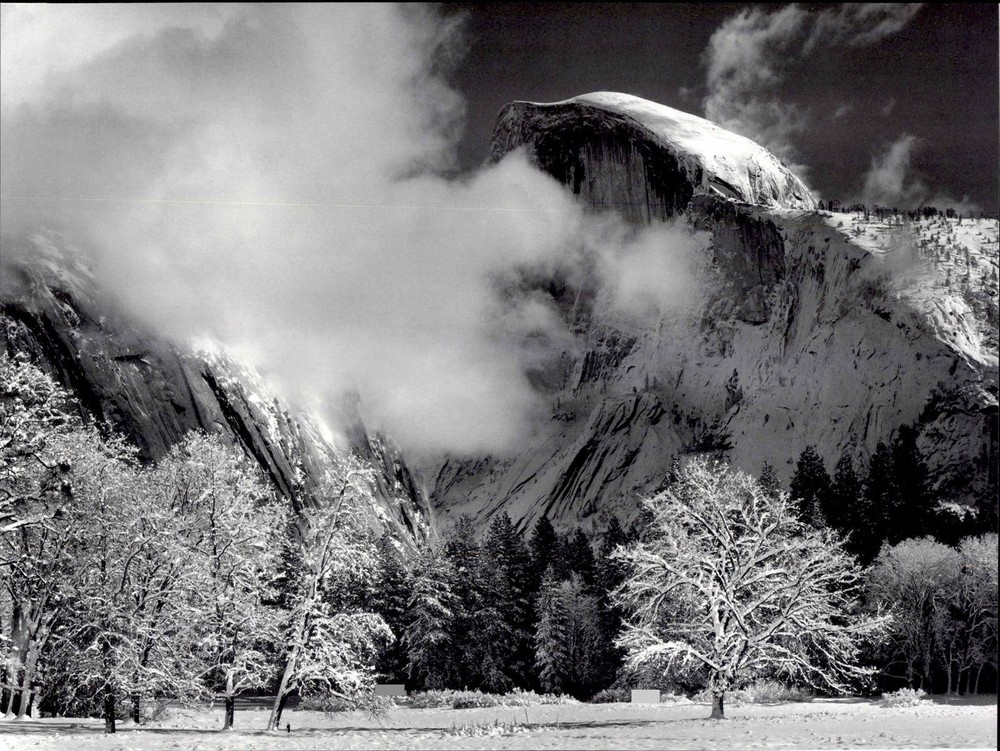 1986 1968 Ansel Adams Cloudy Half Dome Yosemite National Park Large Art Photo