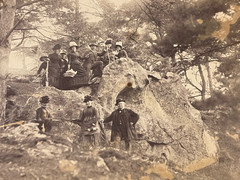 Original Vintage Photograph 1885 Campaign Party Belle Epoque Picnic Scene