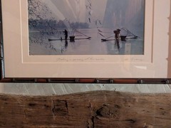 Vintage Asian Signed Framed G Liang “Fishing in Spring At Li River” Photograph