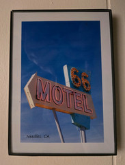 Framed 5 x 7 color photos – Route 66 motel signs – Kingman, AZ & Needles, CA