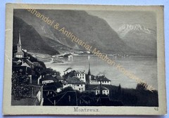 orig. CDV Photo Lithograph Circa 1860 Montreux Lake Geneva Switzerland