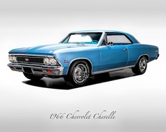 Classic Cars – 1966 Chevy Chevelle in Mist Blue – Muscle Car – Print