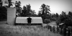Fine Art Print, Black and White Image, 9×18, Old Barn in Colorado