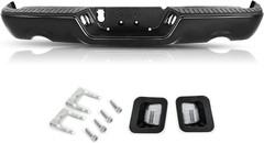 BRYGHT Black Steel Rear Bumper Assembly Replacement Compatible with 09-18 Dodge