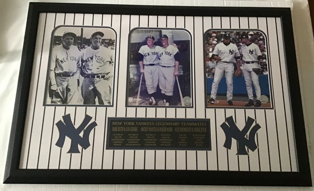 New York Yankees Legendary Teammates Framed Picture Photo Collage Ruth Jeter