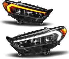 for 2013-2016 Ford Fusion Switchback LED Signal Square Projector Headlight Set –
