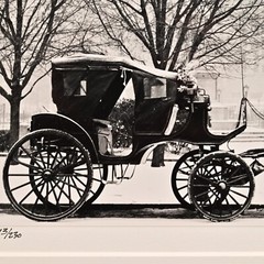 RICHARD CALVO Original Vintage Signed Central Park NY Horse Carriage Photograph