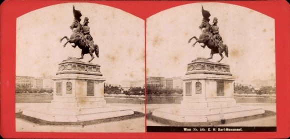 Stereo CdV Vienna Austria, Karl Monument – 11220362