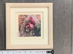 Larry Kanfer Signed 1992 Floral Photograph Pink Roses Baby’s Breath Framed