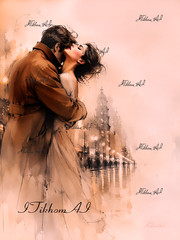 Digital Art Image Painting Portrait Women Man City Background Desktop Wallpaper