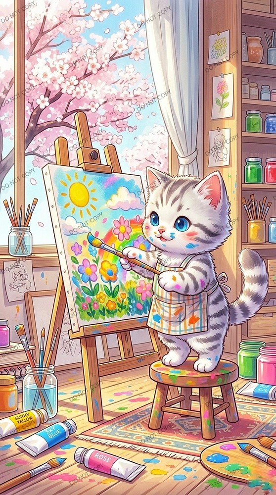 Digital Image Picture Photo Wallpaper Background Desktop Anime Cat Paint AI Art