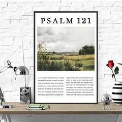 Psalm 121 Wall Art Vintage Landscape Pictures Inspirational Christian Posters…