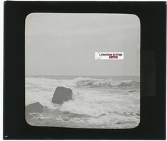 Landscape, Sea, Waves, Photo Glass Plate, Black & White, Positive 8.5×10 Cm