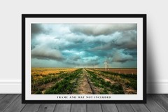 Train Tracks Leading to Stormy Sky in Colorado Photography Print