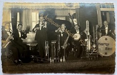 orig. Photo postcard jazz music band 1922 saxophone Haertge band Grömitz