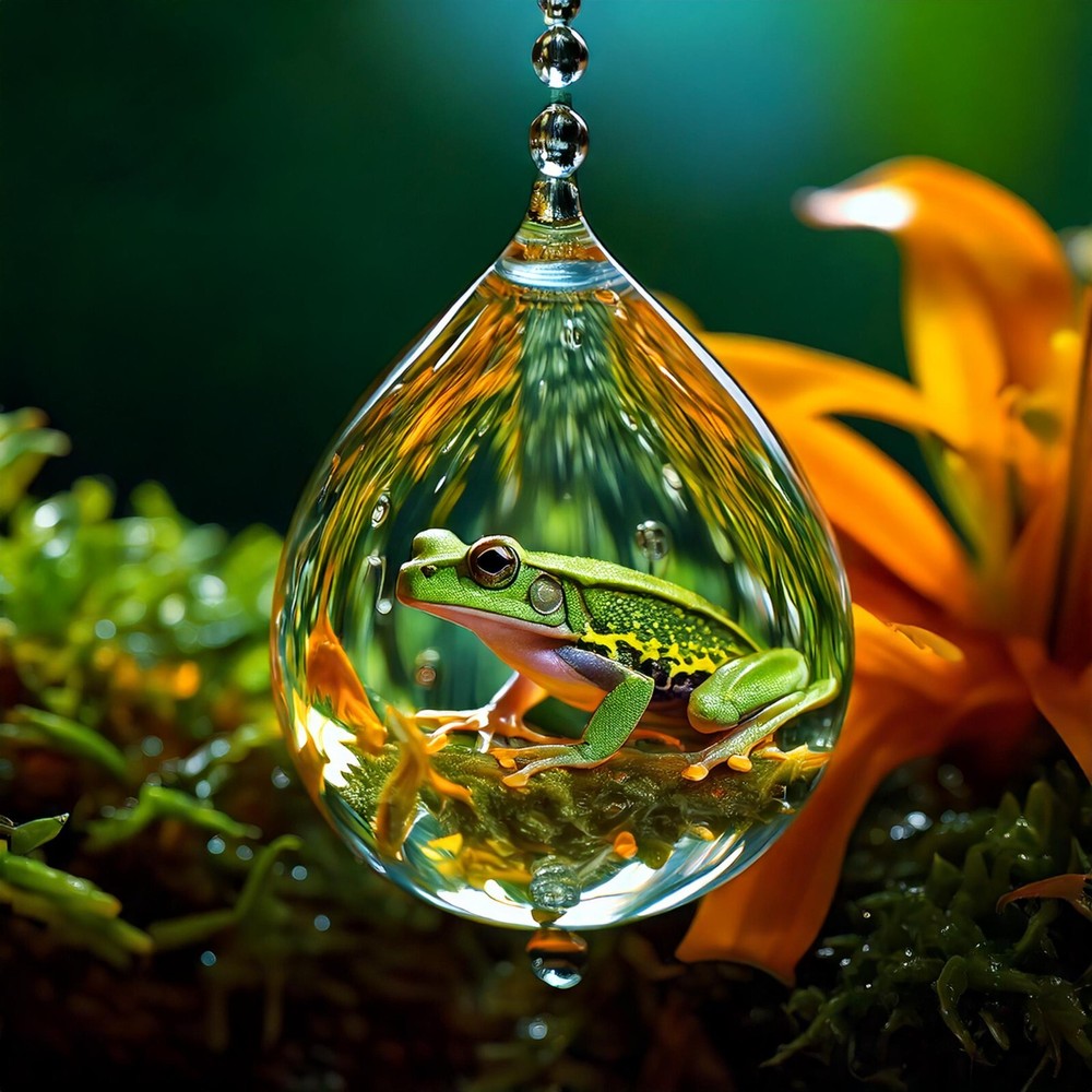 Digital Art Picture Firefly An intricate scene where a single drop of water