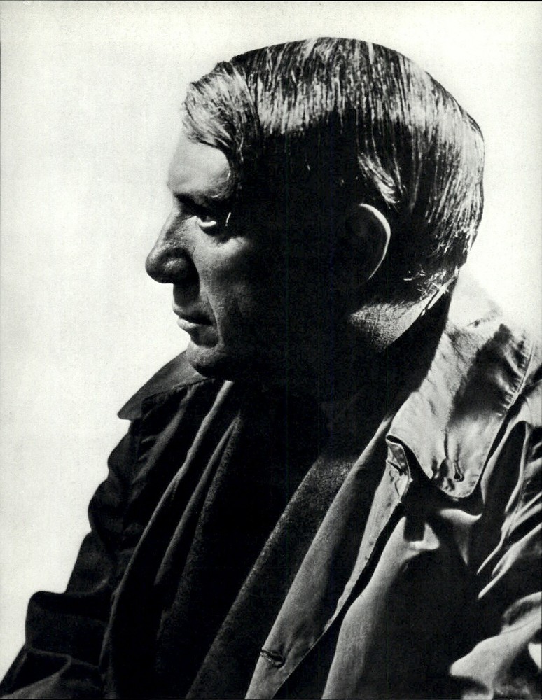 1975 Man Ray Surreal Pablo Picasso Solarized Portrait Art Photo Gravure