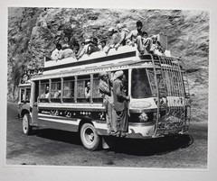 Vintage James W. Howlett Photograph, Focusing on a Group of People on a Bus