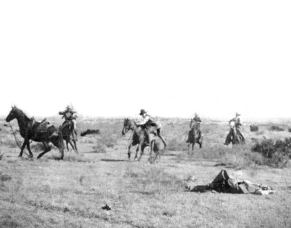 Cowboy thrown from horse Texas (1908) Erwin Smith Photograph Print 11″x14″ #1