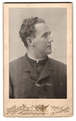 Photograph Charles Scolik, Vienna, Wienstr. 19, Portrait Pastor Posing in Talar