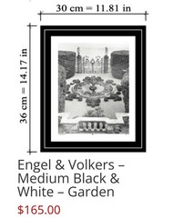 Framed B&W Photo Print Mansion Garden Luxury Real Estate Office 11.8×14.1″ READ⬇