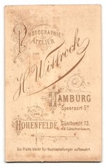Photograph H. Wittrock, Hamburg, Speersort 5, Miss with Curly Hair