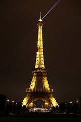 Eiffel Tower Search Light at Night 9” x 12” Matte Print