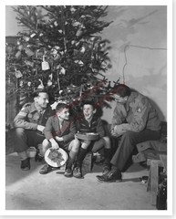 Soldiers Share Christmas With Italian Children At Christmas Tree 8×10 Photo