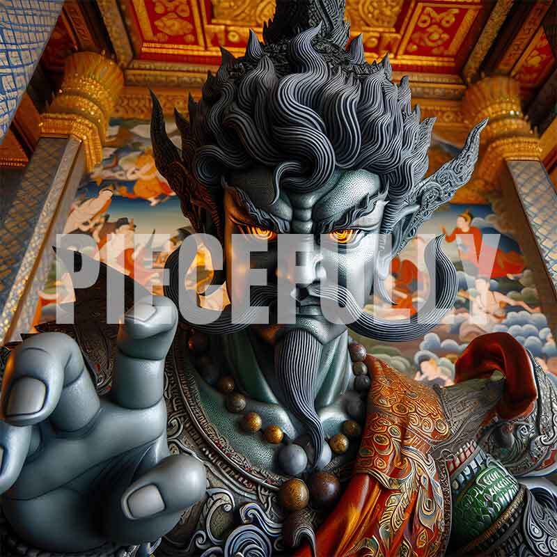 Yaksa #001 AI Digital Art Image of Giant in Thai Buddhism Temple