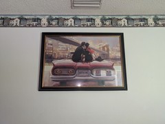 27in By 39in Picture Of Couple On Cadillac