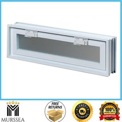 Clearly Secure 24 in x 6 in x 3 in Hopper Vent for Glass Block Windows HV246A