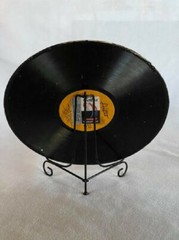 Original Cuban Art and Crafts on Old Recycled Record Disc. Title «El Morro»