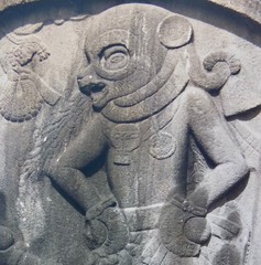 Vintage Photograph Of Mayan Stelae In Jungle With Artist’s Notes On Back 20″X16″