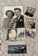 Original Photos Portrait Handsome Soldier WWII Era Family Pet Postcard Vintage