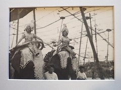 Two 1930s Antique CIRCUS PHOTOS Archivally Mounted & Matted FEMALE ACROBATS Deco