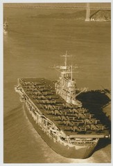 USS Hornet Sailing out of San Francisco WW2 Doolittle Sepia 4×6 Re-Print