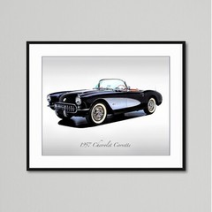 Classic Cars – 1957 Chevrolet Corvette in Onyx Black – Print