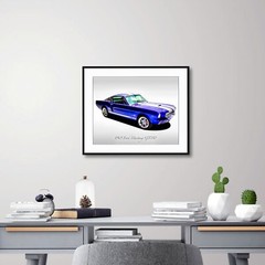 Classic Cars – 1965 Ford Mustang GT350 – Electric Blue – Muscle Car – Print