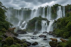 Waterfall Wallpaper Background Cloudy Sky Nature Digital Photo JPEG 1536×1024