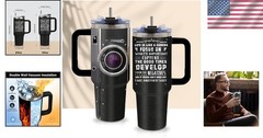 Camera Lens Insulated Tumbler – Gift for Photographers