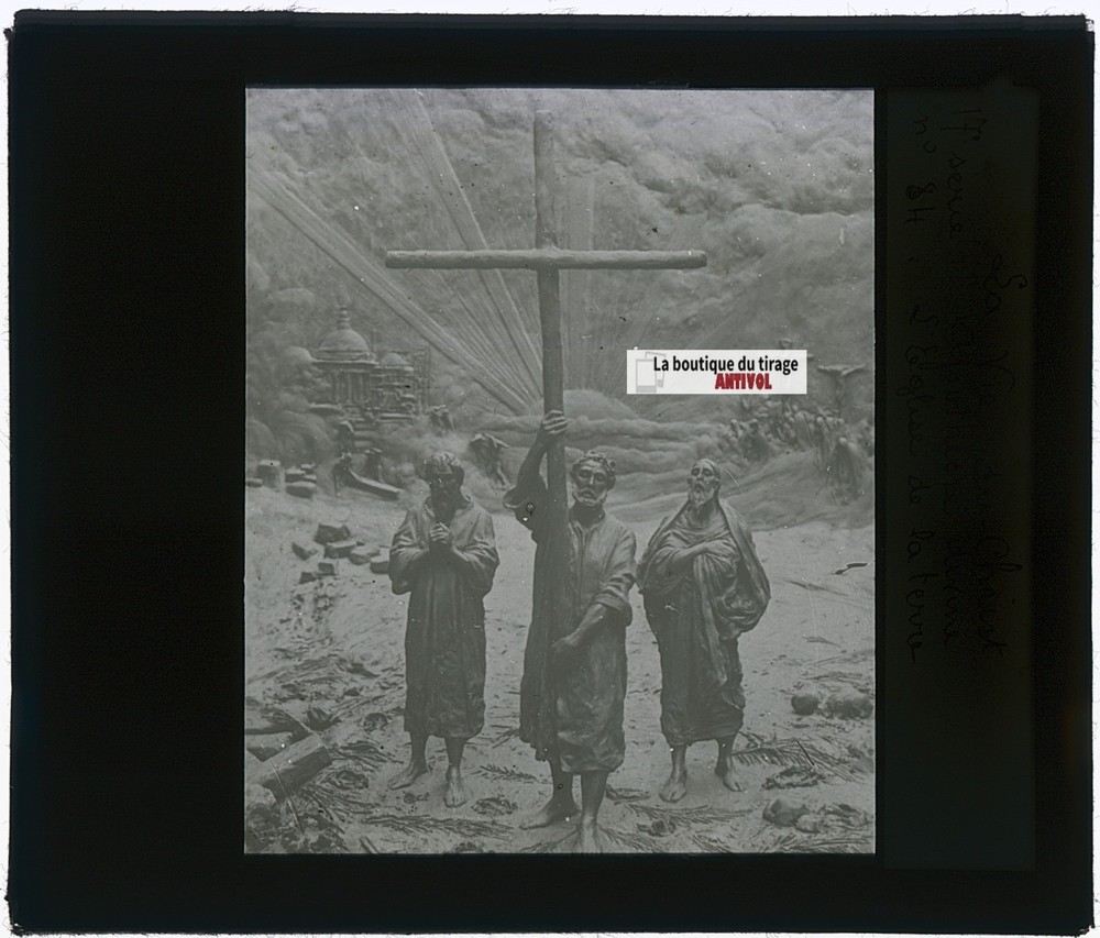 The Apostle Of The Earth, Christ, Photo Glass Plaque, Black & White, 8.5×10 Cm