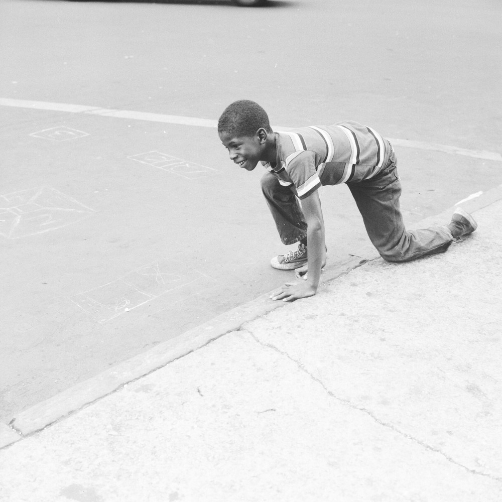 Photo Print On Silver Paper Child New-York Harlem 1950 Size 40X40Cm