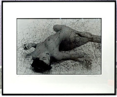 Art Nude VINCENT FRONCZEK Photo «Glenda in Net» Dated 1992 Professionally Framed