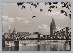 Frankfurt am Main – Iron Bridge and Cathedral – Old Photo 1950s 1960s