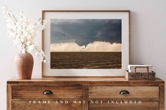 Tornado Photography Print: Kansas Storm Dirt Field Thunderstorm Weather Photo