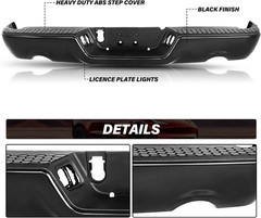 BRYGHT Black Steel Rear Bumper Assembly Replacement Compatible with 09-18 Dodge