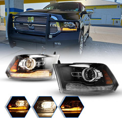 Headlight Fit for 2009-2018 Dodge Ram 1500/2500/3500 with Daytime Running LED Li