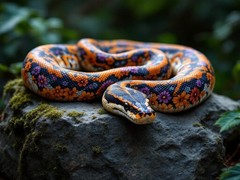 Floral Snake Beautiful Digital Art Transparent Download PNG File